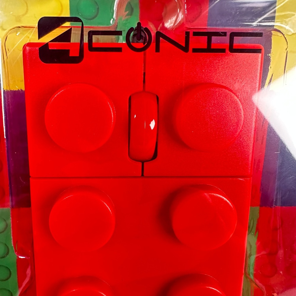 Aconic Brick Wired USB Mouse Red Building Block Style 1200 DPI AC-THCM-BK NIB - Picture 2 of 7